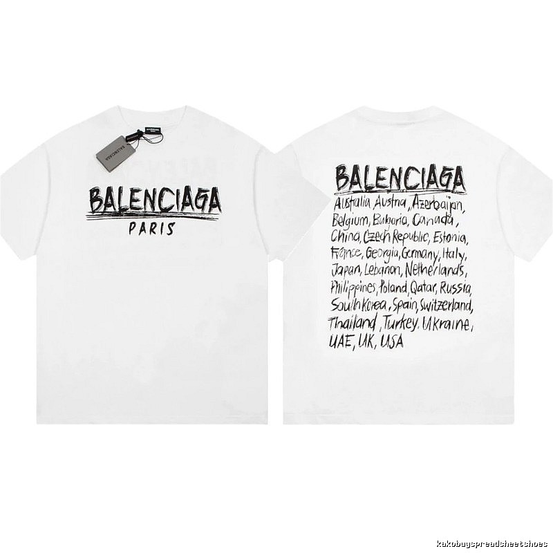 Balenciaga Graffiti Street Style White Short Sleeve T-Shirt