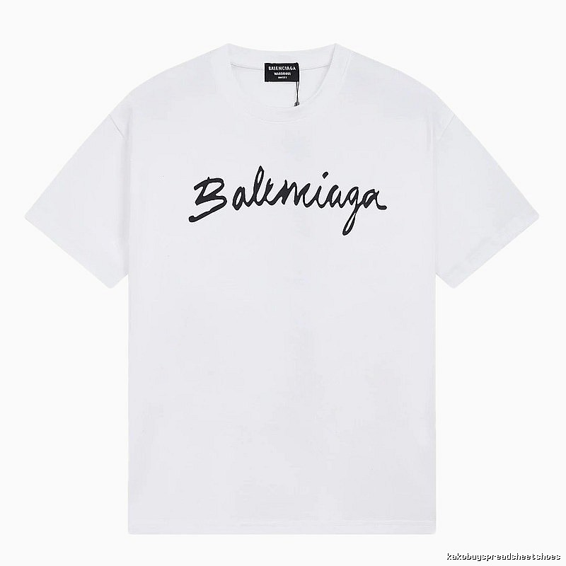 Balenciaga Handwritten Signature Casual White T-shirt