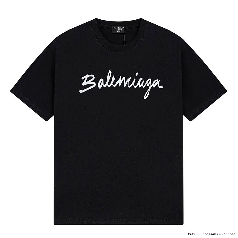 Balenciaga Handwritten Trendy Style Black T-shirt