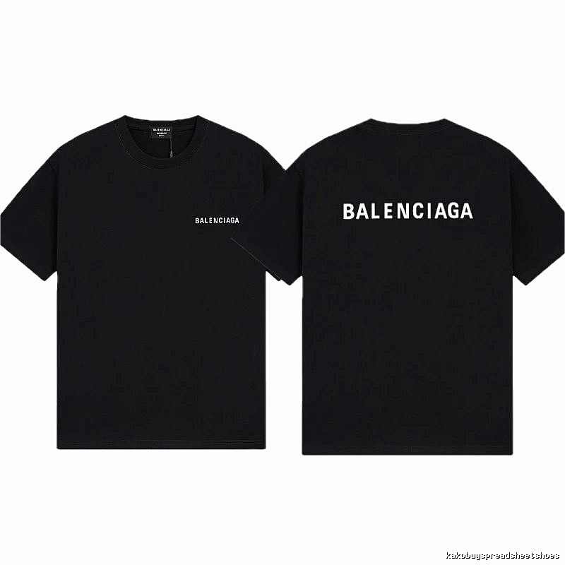 Balenciaga Letter Print Minimalist Style Black T-shirt