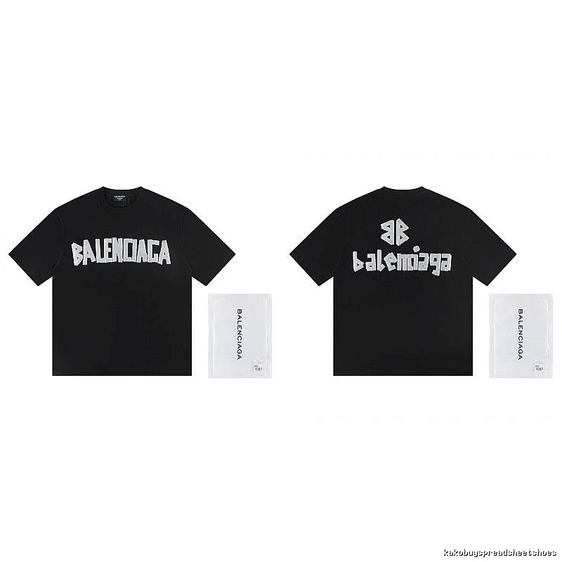 Balenciaga Letter Print Street Style Black T-Shirt