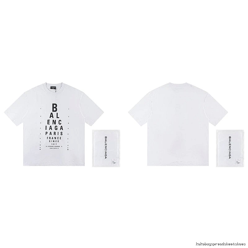Balenciaga Letter Print Street Style White T-Shirt