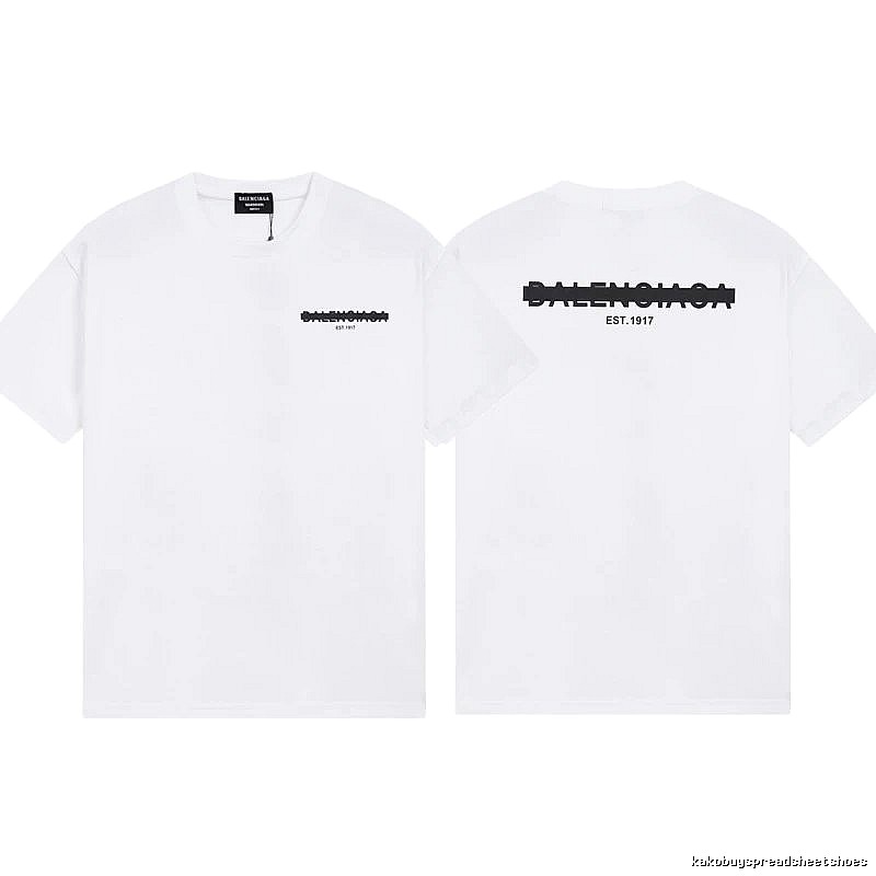 Balenciaga Letter Print Streetwear Style White T-Shirt