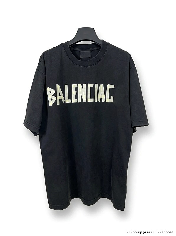 Balenciaga letter-style black T-shirt