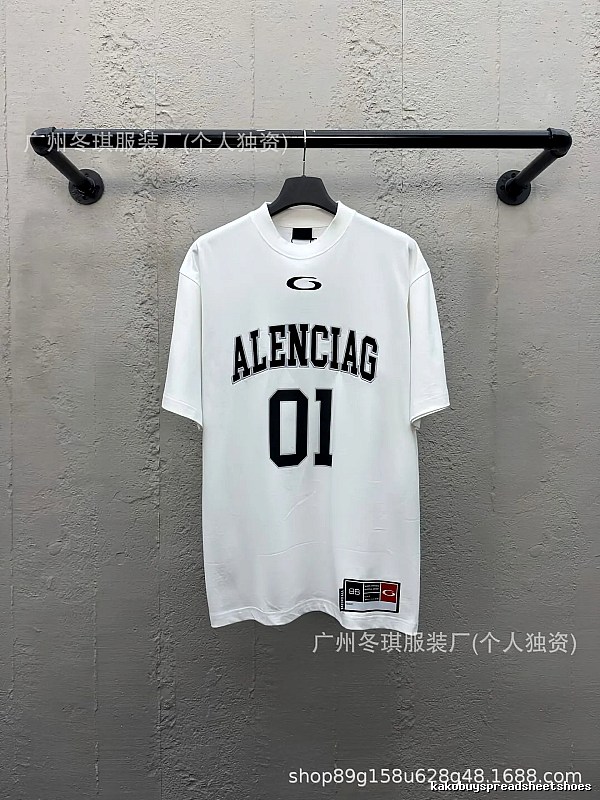Balenciaga letter-style white T-shirt