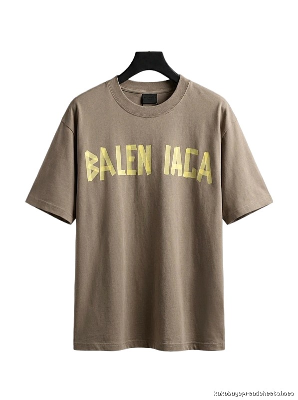 Balenciaga letter trendy brand khaki T-shirt