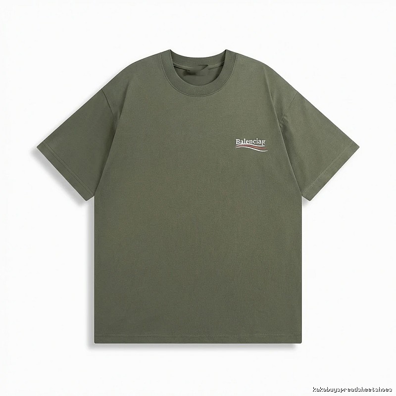 Balenciaga minimalist style olive green T-shirt