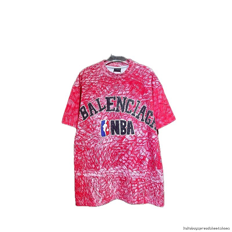 Balenciaga NBA co-branded red T-shirt