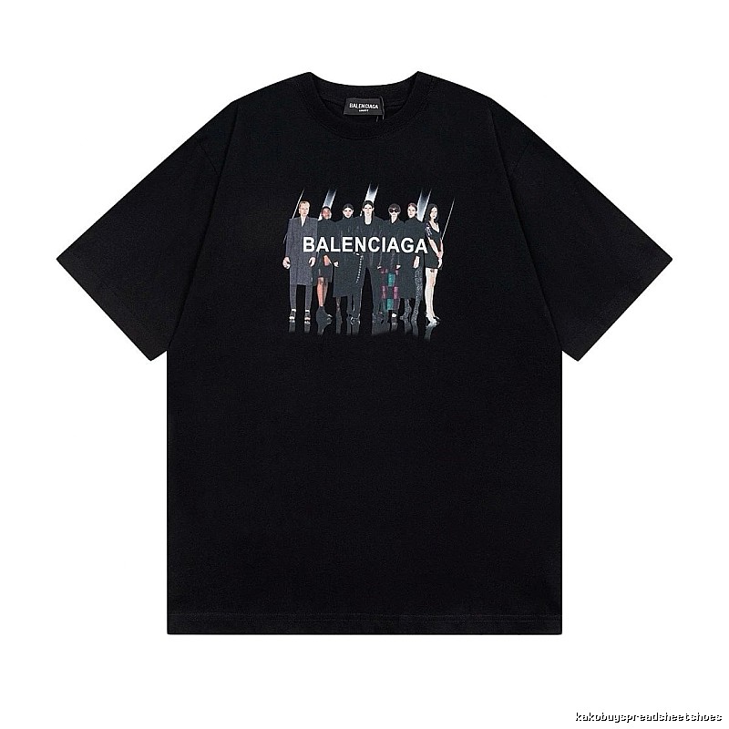 Balenciaga Portrait Print Trendy Black T-Shirt
