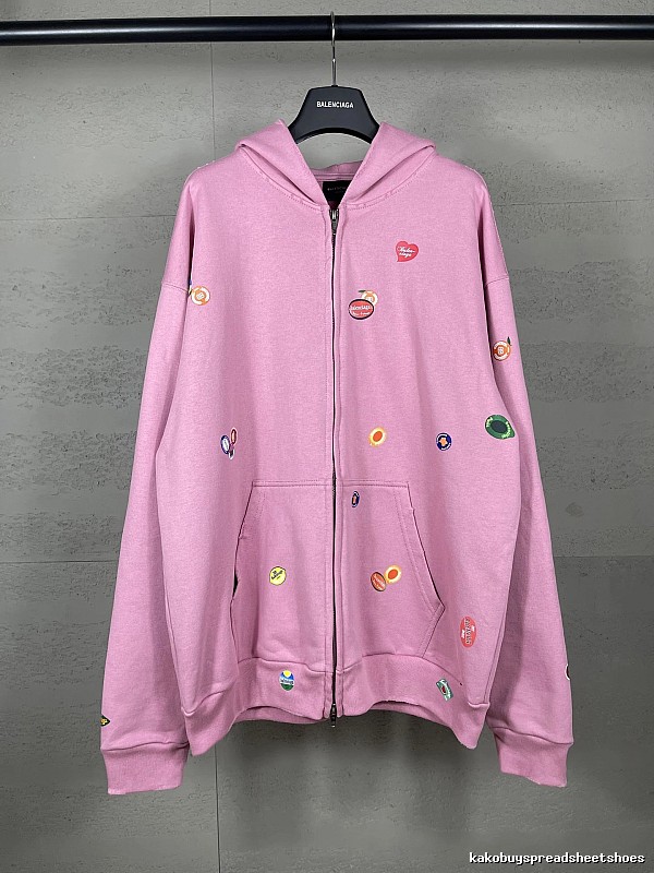 Balenciaga printed pink hoodie