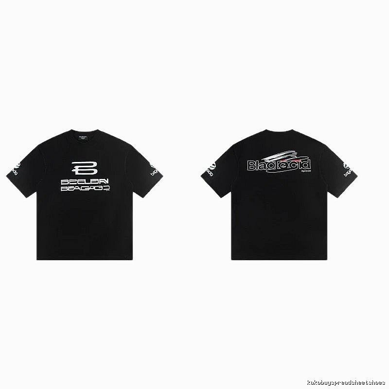 Balenciaga Printed Street Style Black T-shirt