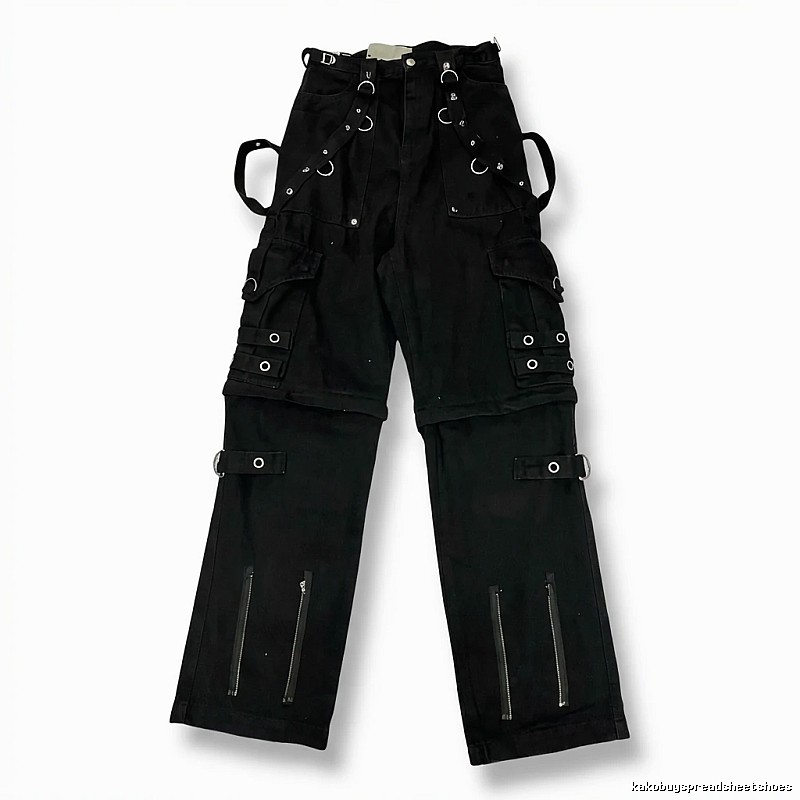 Balenciaga punk-style black cargo pants