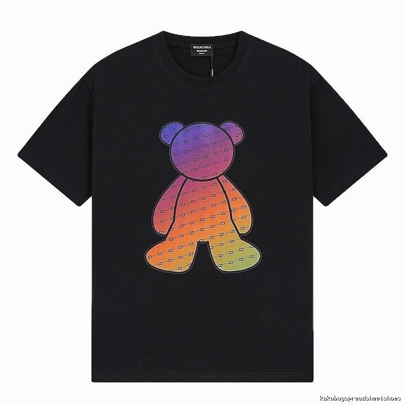 Balenciaga Rainbow Bear Short-sleeve Shirt
