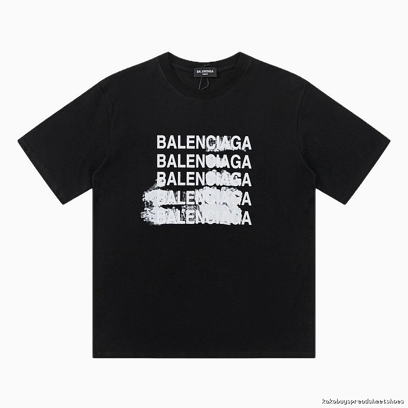 Balenciaga Repeated Print Trendy Black T-shirt