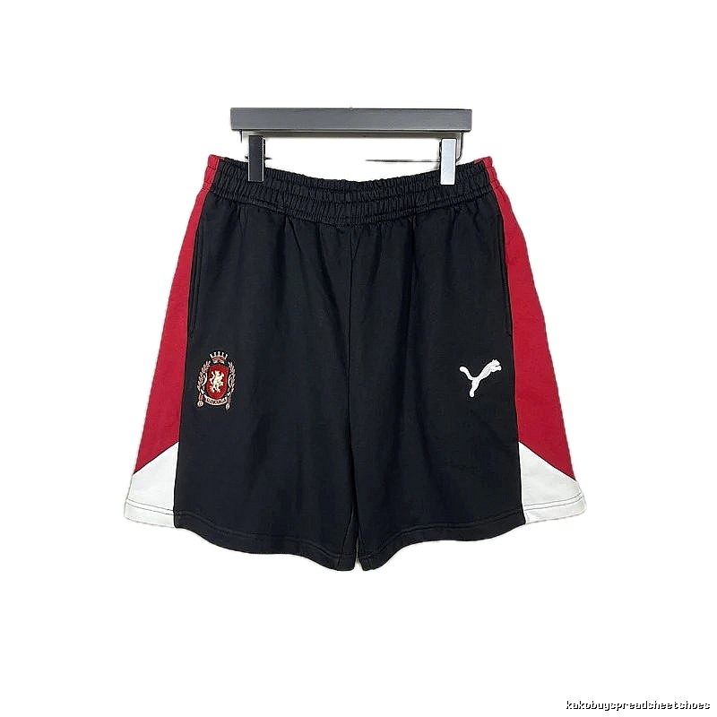 Balenciaga Retro Black and Red Shorts