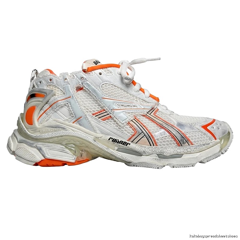 Balenciaga retro orange and white sneakers