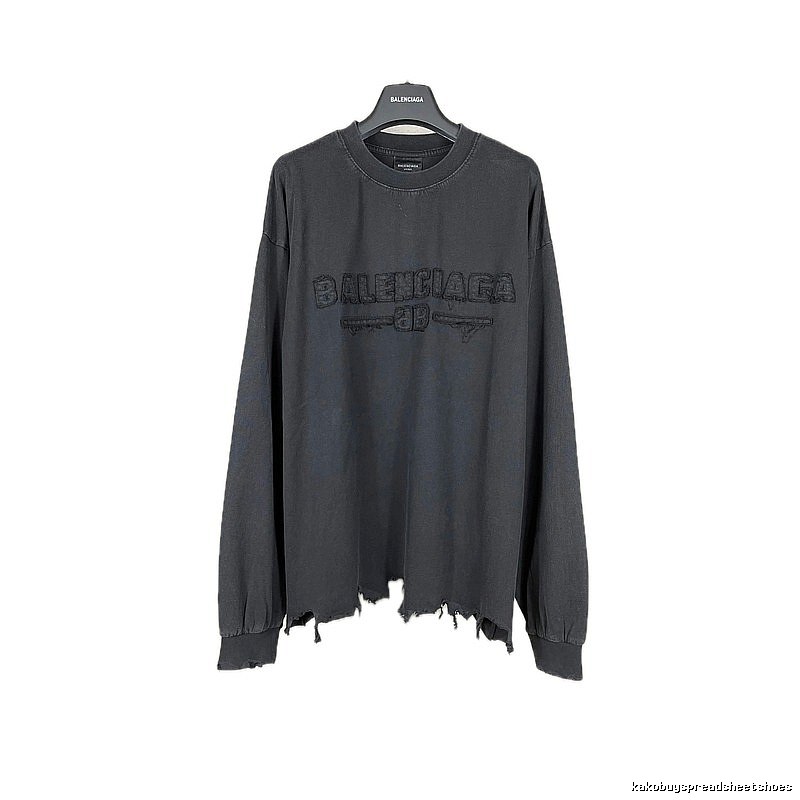 Balenciaga retro ripped black T-shirt