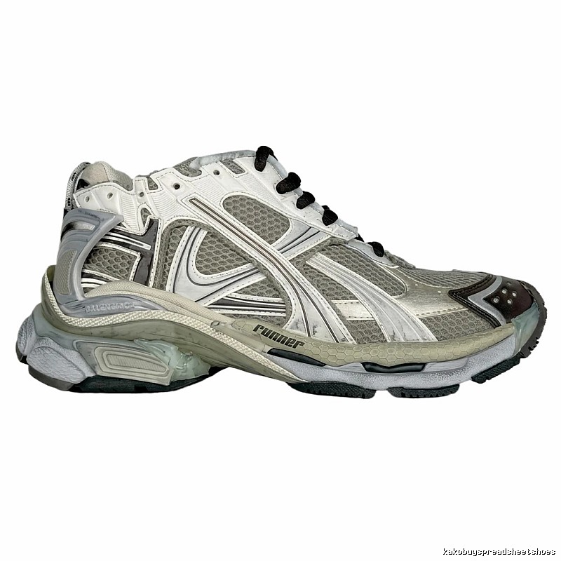 Balenciaga retro-style silver-white shoes
