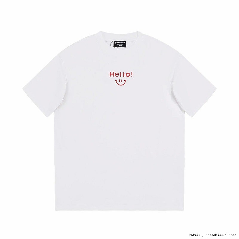 Balenciaga Smile Collection Minimalist Style White T-shirt