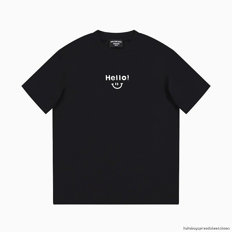 Balenciaga Smiley Print Street Style Black T-Shirt