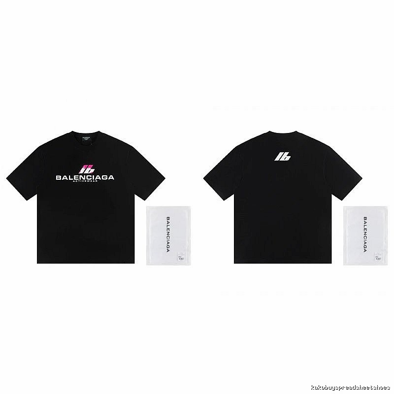 Balenciaga Sport Collection Edgy Cool Style Black Short-sleeve T-shirt