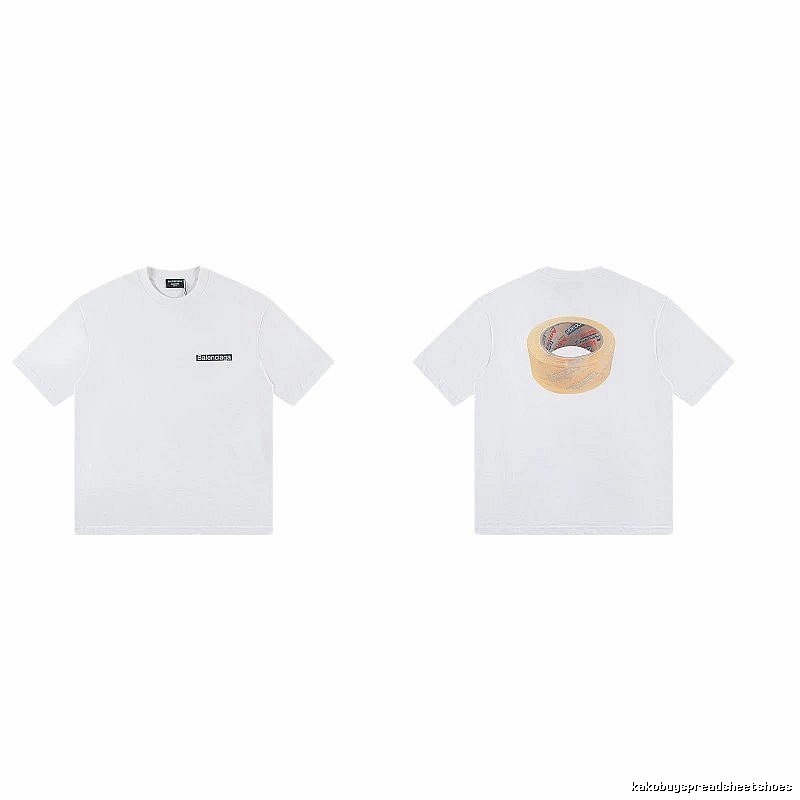 Balenciaga Tape Print Streetwear White T-Shirt