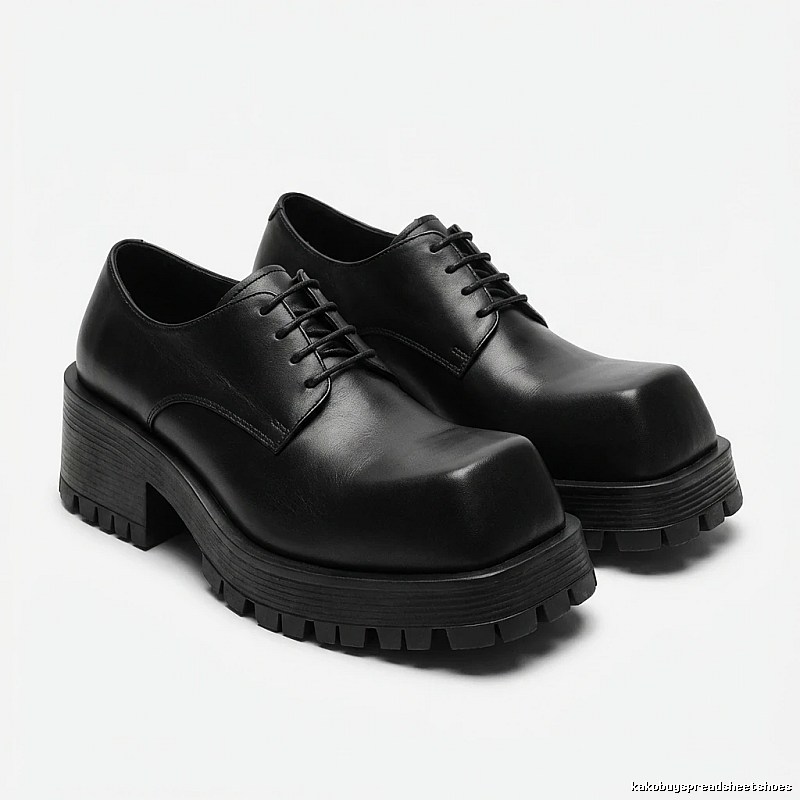Balenciaga thick-soled British-style leather shoes