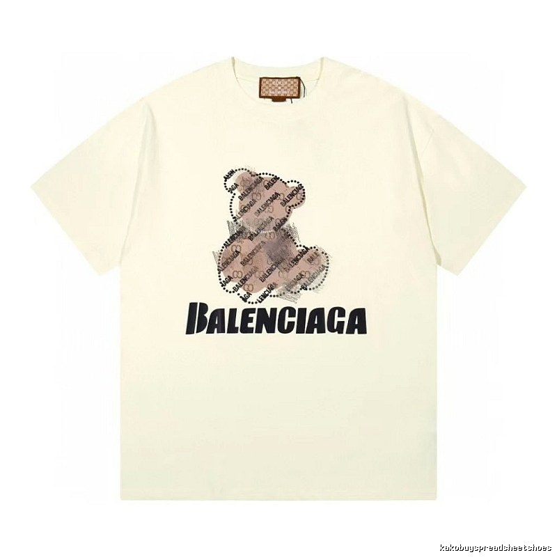 Balenciaga Trendy Off-white T-shirt with Bear Print
