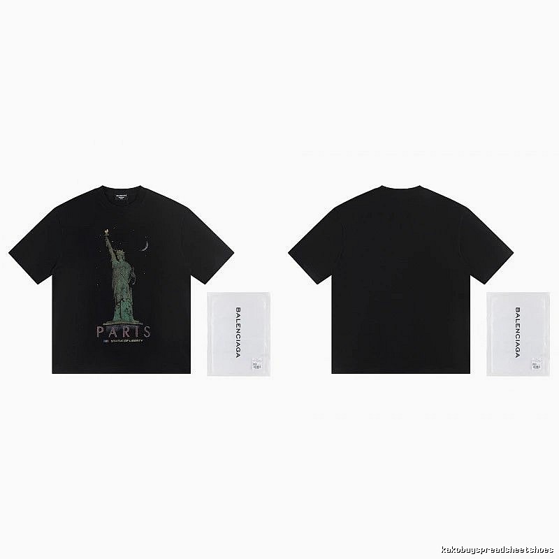 Balenciaga Vintage Style Statue of Liberty Black T-Shirt