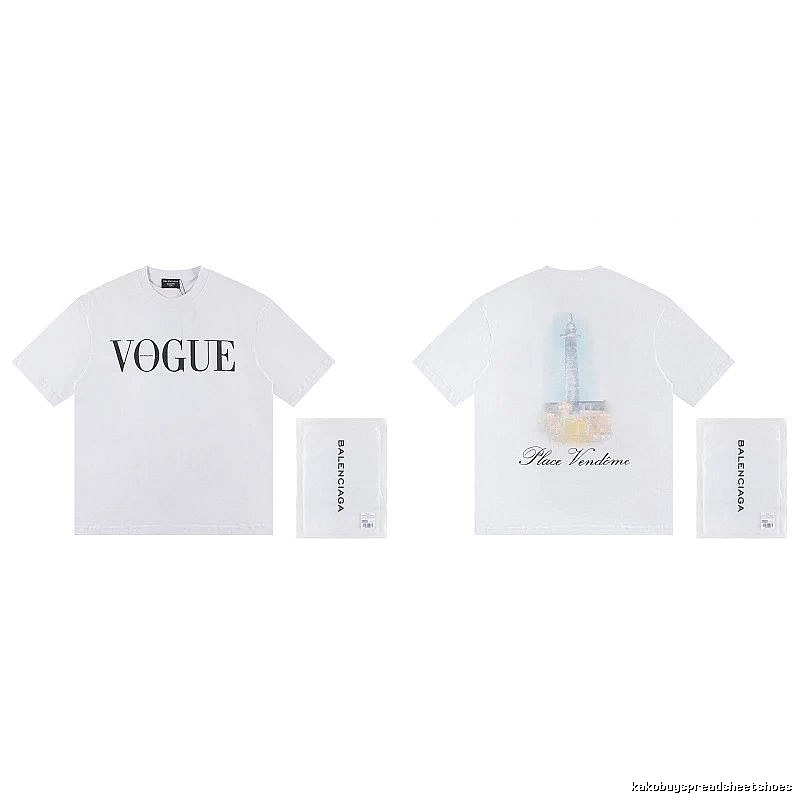 Balenciaga VOGUE Printed Trendy White T-Shirt
