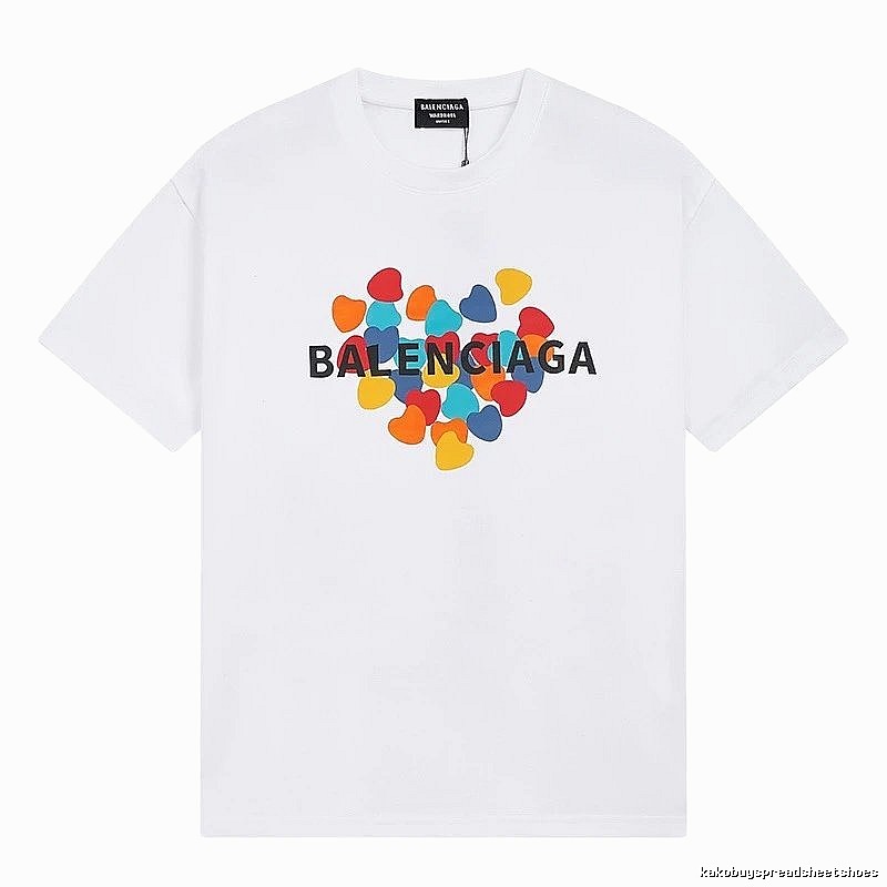 Balenciaga White T-shirt with Heart Print