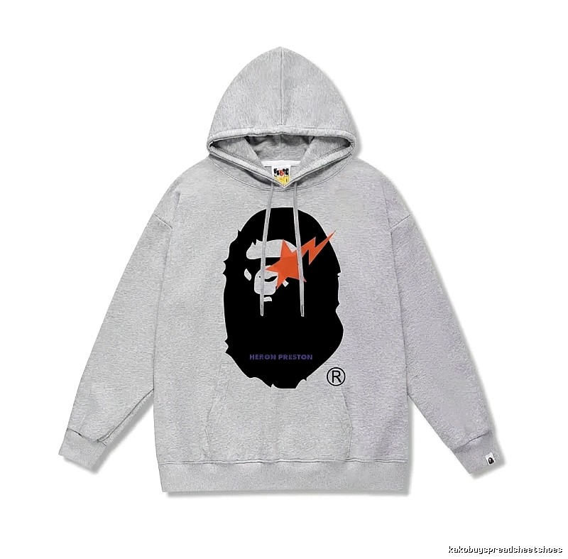 Bape Ape Head Grey Hoodie