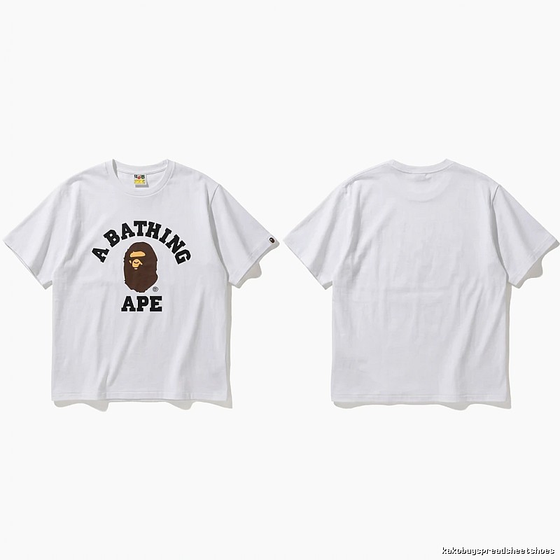 Bape ape head minimalist style white T-shirt