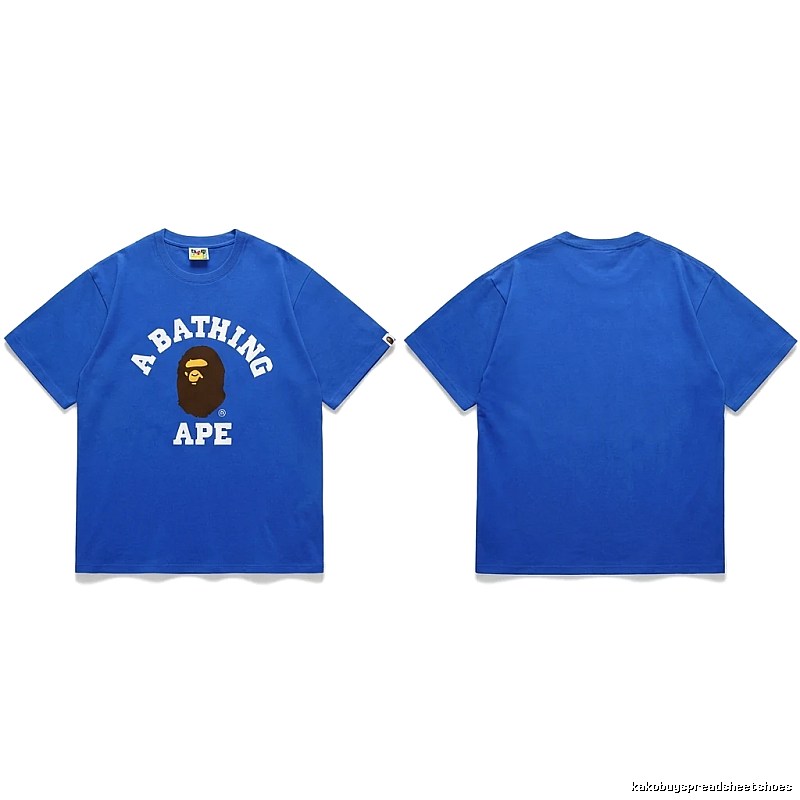 Bape Ape Head Simple Style Blue T-shirt