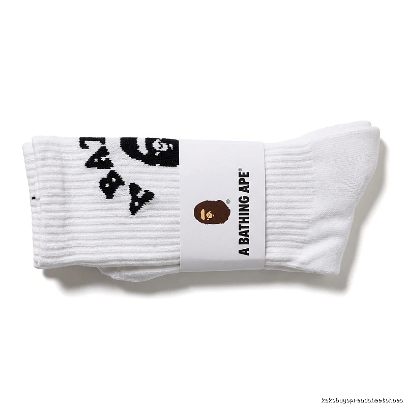 Bape Ape Head White Trendy Socks