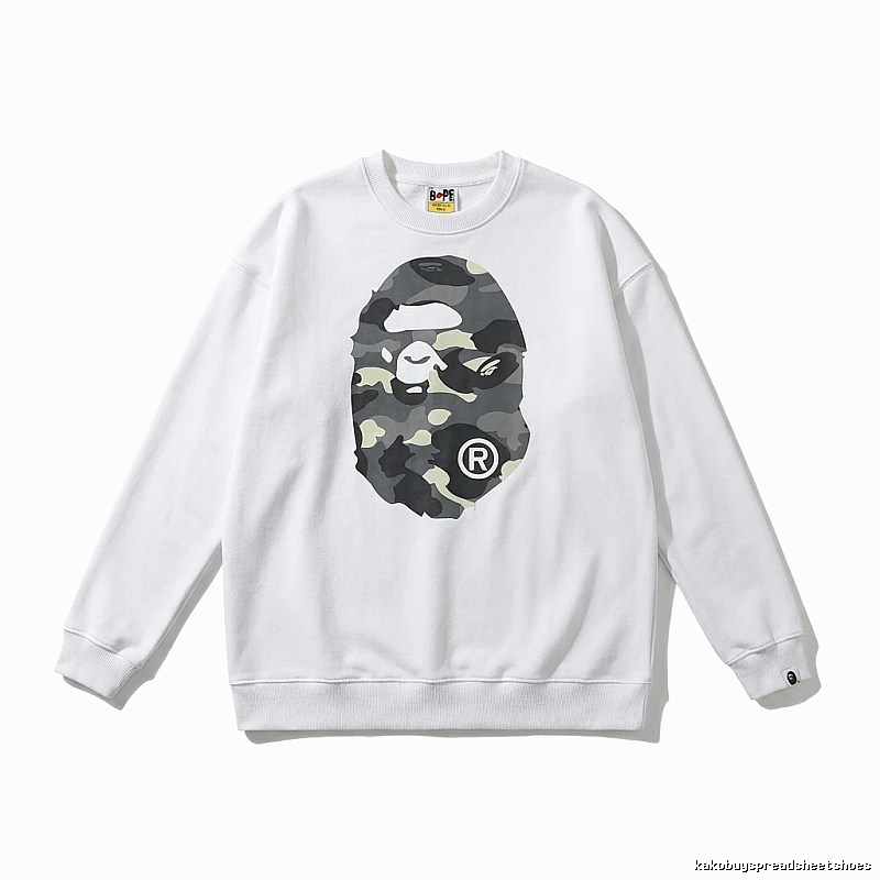 Bape Camouflage Ape Face White Sweatshirt