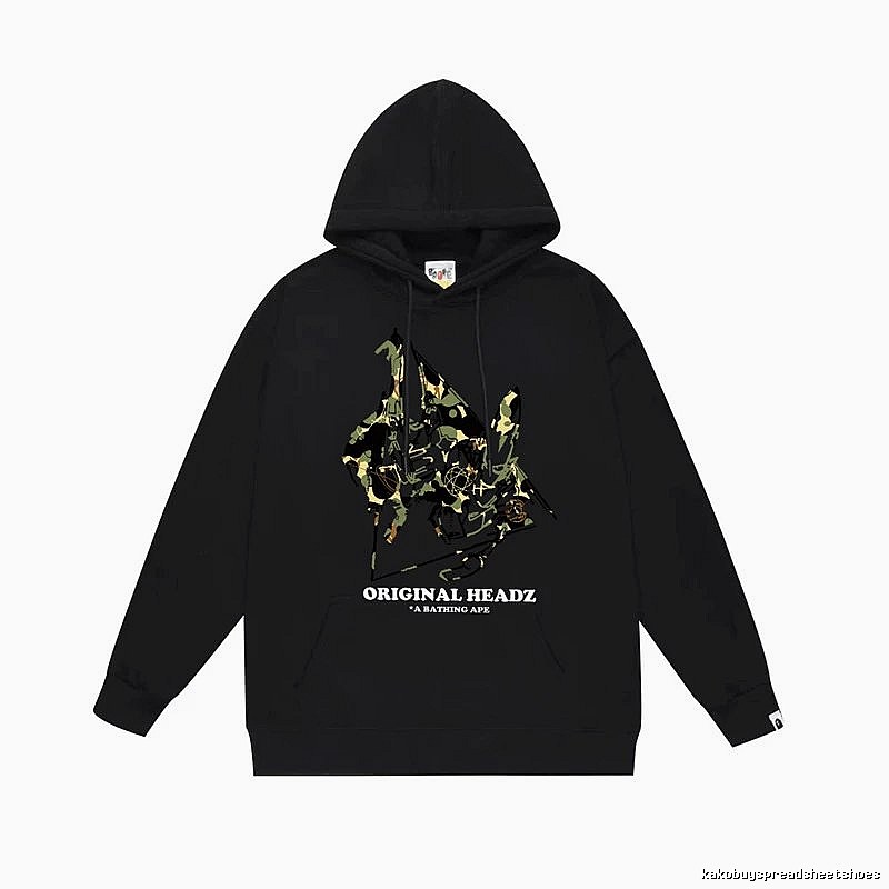 Bape camouflage-style black hoodie