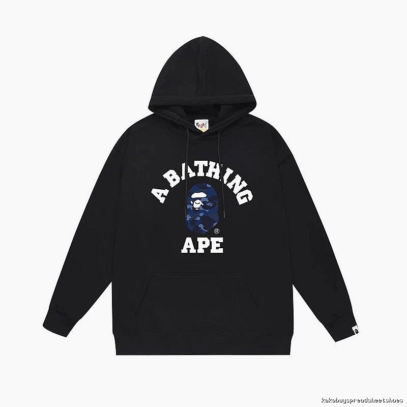 Bape camouflage-style black hoodie