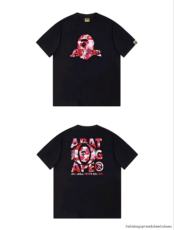 Bape camouflage-style black T-shirt