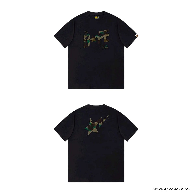 Bape camouflage style black T-shirt
