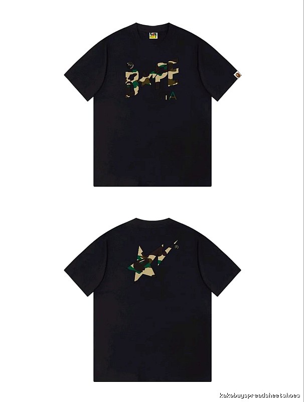 Bape camouflage style black T-shirt