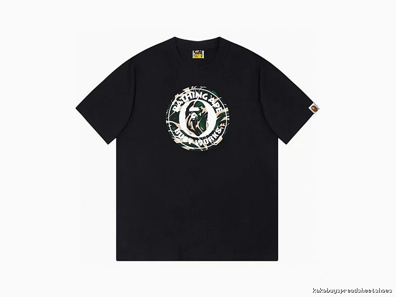 Bape camouflage style black T-shirt