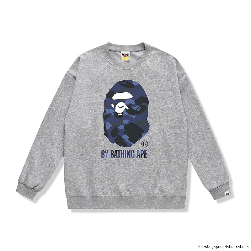 Bape camouflage-style gray sweatshirt