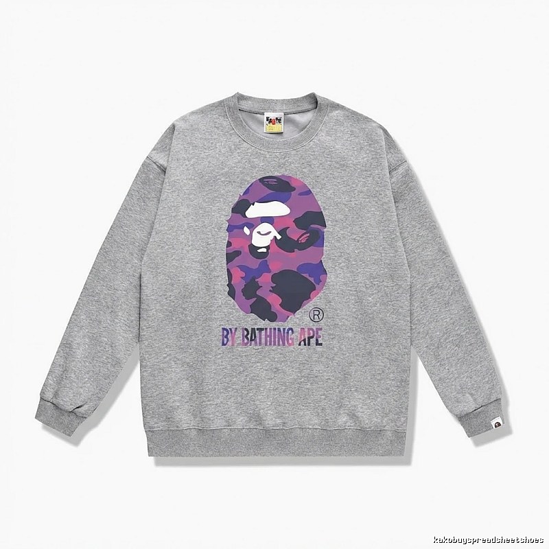 Bape camouflage-style grey sweatshirt