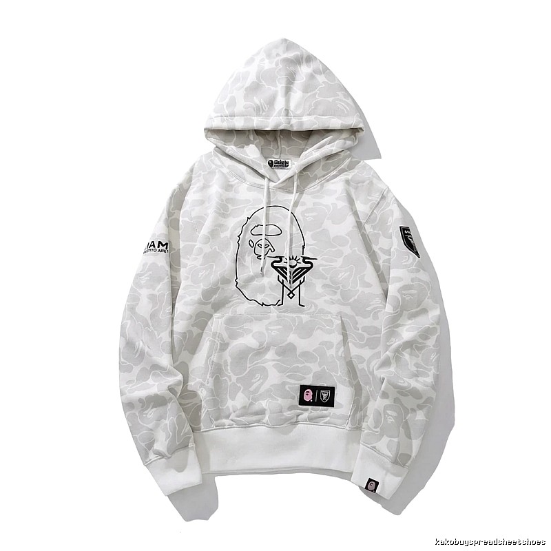 Bape camouflage style white hoodie