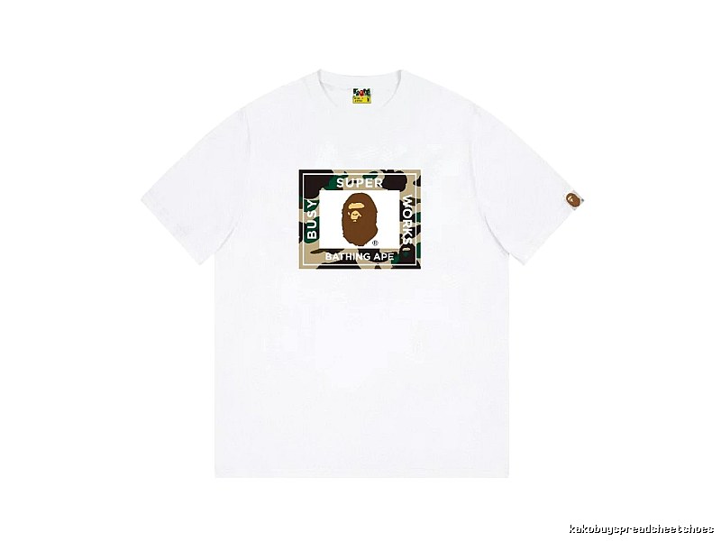 Bape camouflage-style white T-shirt