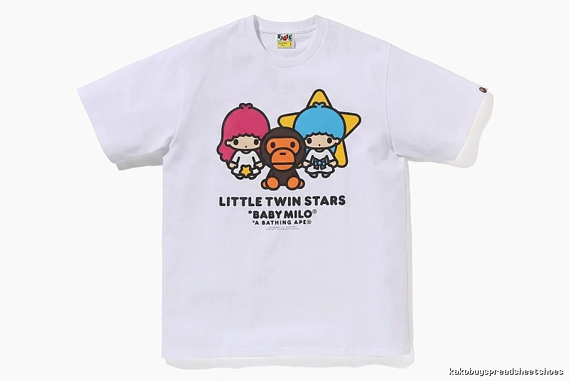 Bape cartoon and childlike white T-shirt