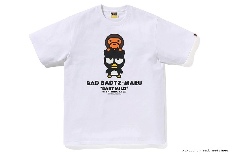 Bape cartoon - printed white T - shirt