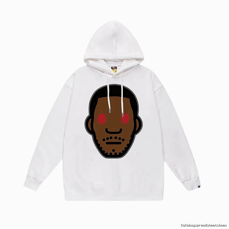 Bape cartoon-style white hoodie