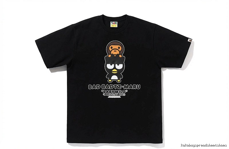 Bape Cartoon Trendy and Cool Style Black T-shirt